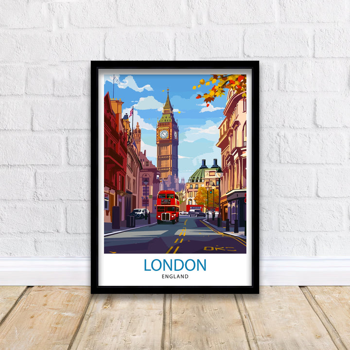 London Travel Poster London Wall Art London Home Decor London Illustration Travel Poster Gift For London UK Home Decor