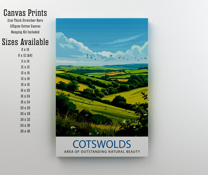 Cotswolds Travel Poster Cotswolds Wall Art Cotswolds Illustration Travel Poster Gift Cotswolds Home Decor