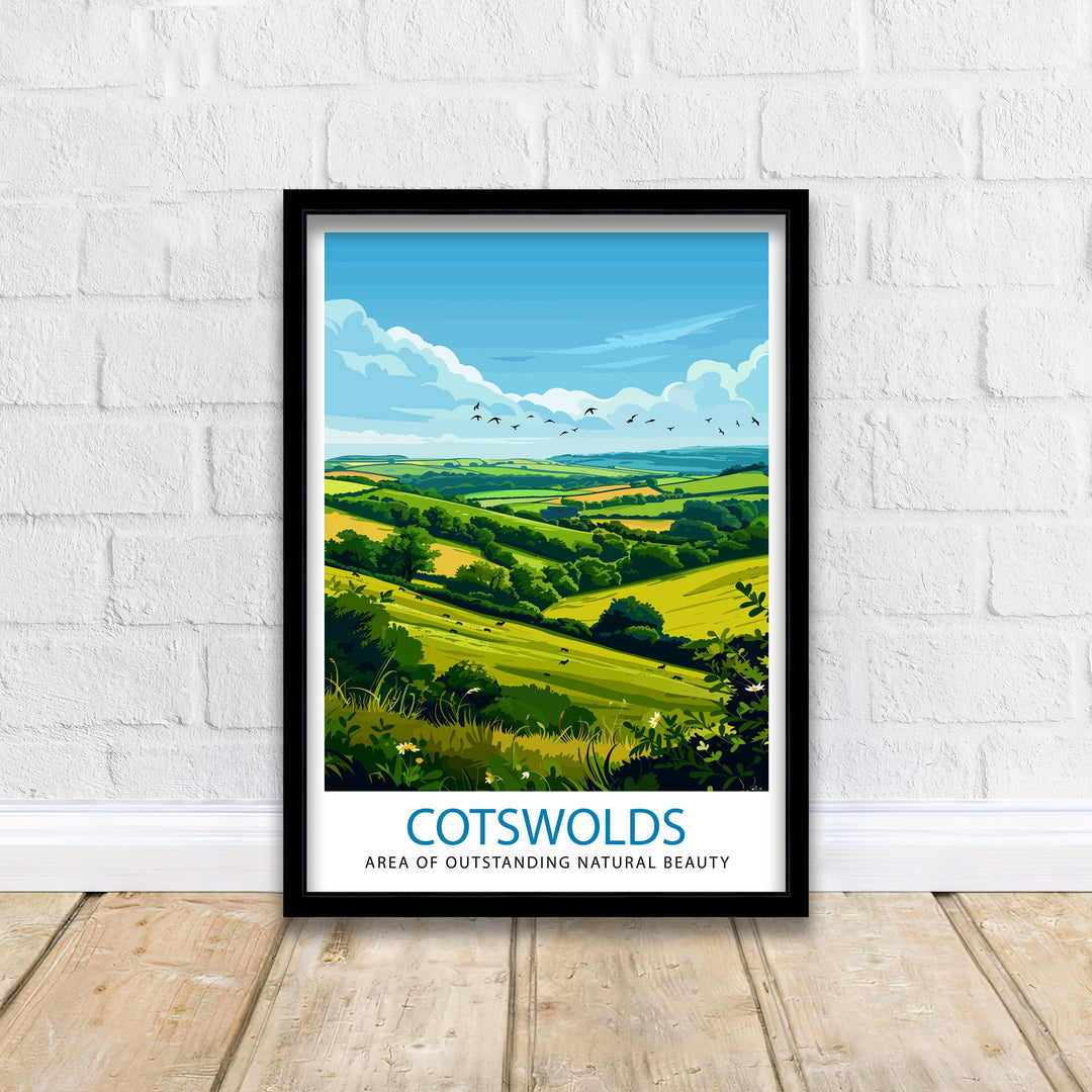 Cotswolds Travel Poster Cotswolds Wall Art Cotswolds Illustration Travel Poster Gift Cotswolds Home Decor