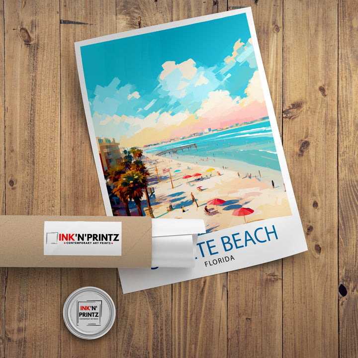 St Pete's Beach Florida Travel Poster Sunshine State Beach Art Gulf Coast Paradise Poster