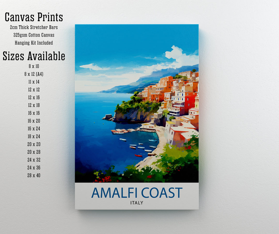 Amalfi Coast Italy Travel Poster Amalfi Coast