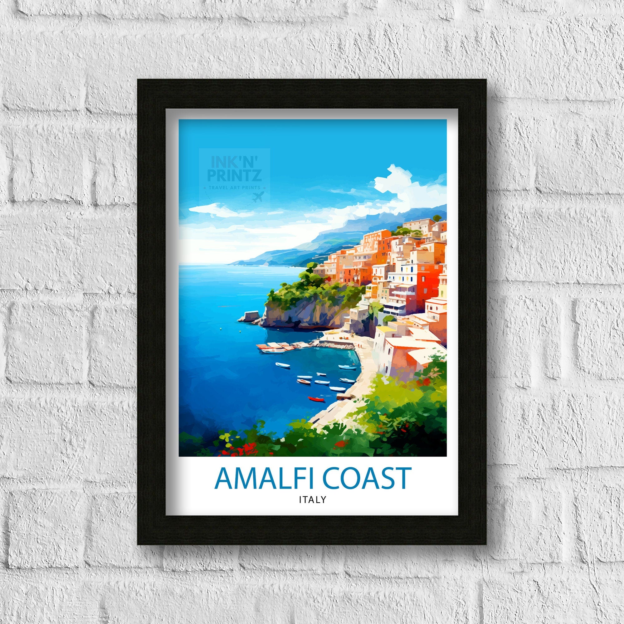 Amalfi Coast Italy Travel Print Amalfi Coast Wall Decor Amalfi Coast Poster Italy Travel Prints Amalfi Coast Art Print Amalfi Coast