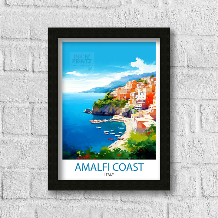 Amalfi Coast Italy Travel Poster Amalfi Coast