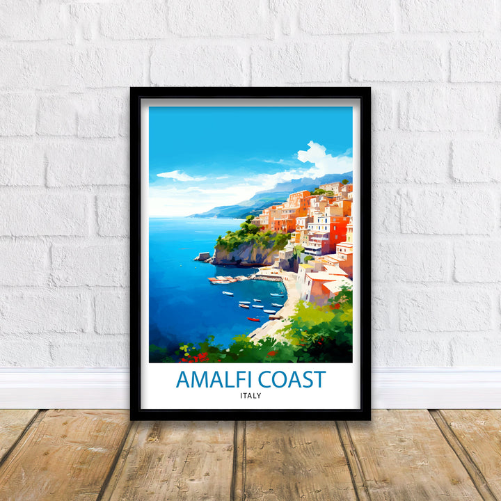 Amalfi Coast Italy Travel Poster Amalfi Coast