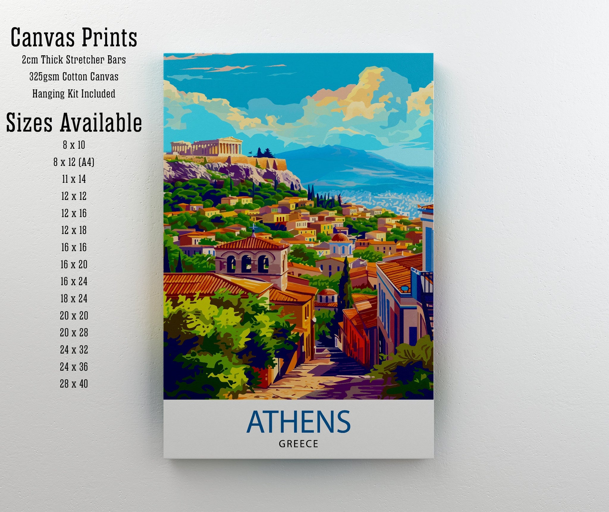 Athens Greece Travel Print Athens Wall Decor Athens Poster Greece Travel Prints Athens Art Print Athens Illustration Athens Wall Art Greece