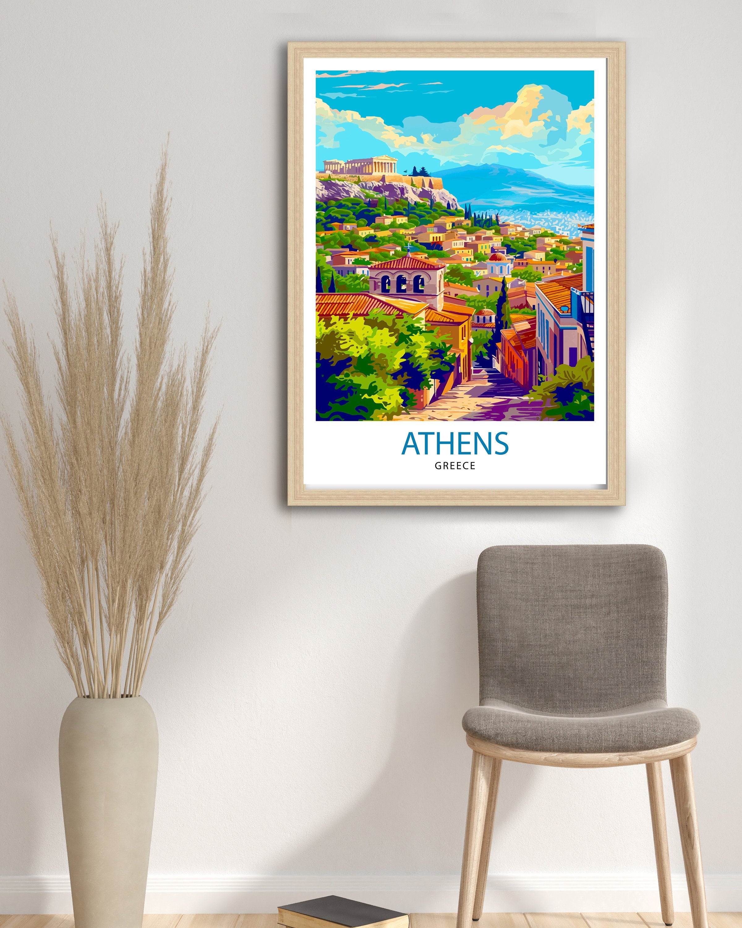 Athens Greece Travel Print Athens Wall Decor Athens Poster Greece Travel Prints Athens Art Print Athens Illustration Athens Wall Art Greece