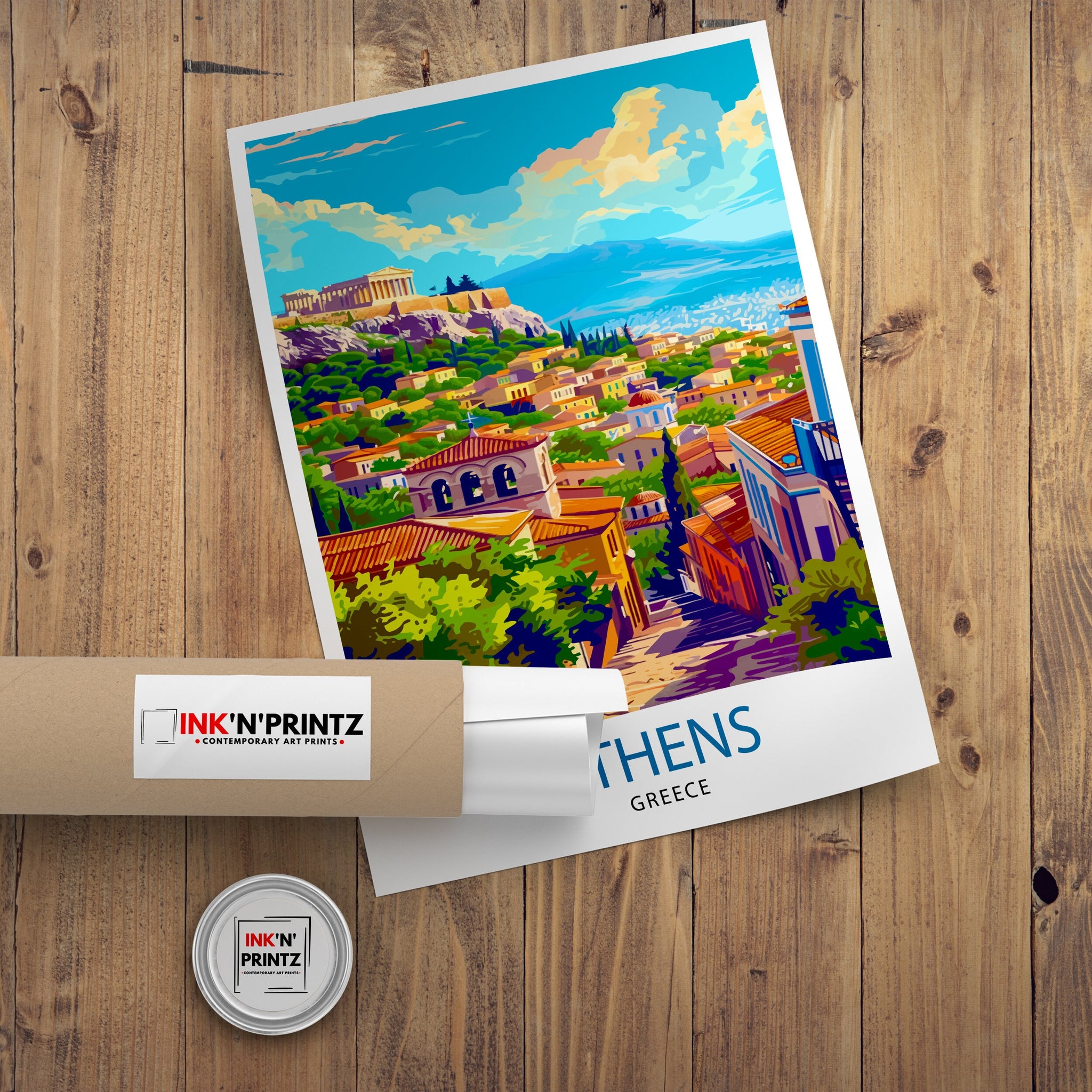 Athens Greece Travel Print Athens Wall Decor Athens Poster Greece Travel Prints Athens Art Print Athens Illustration Athens Wall Art Greece