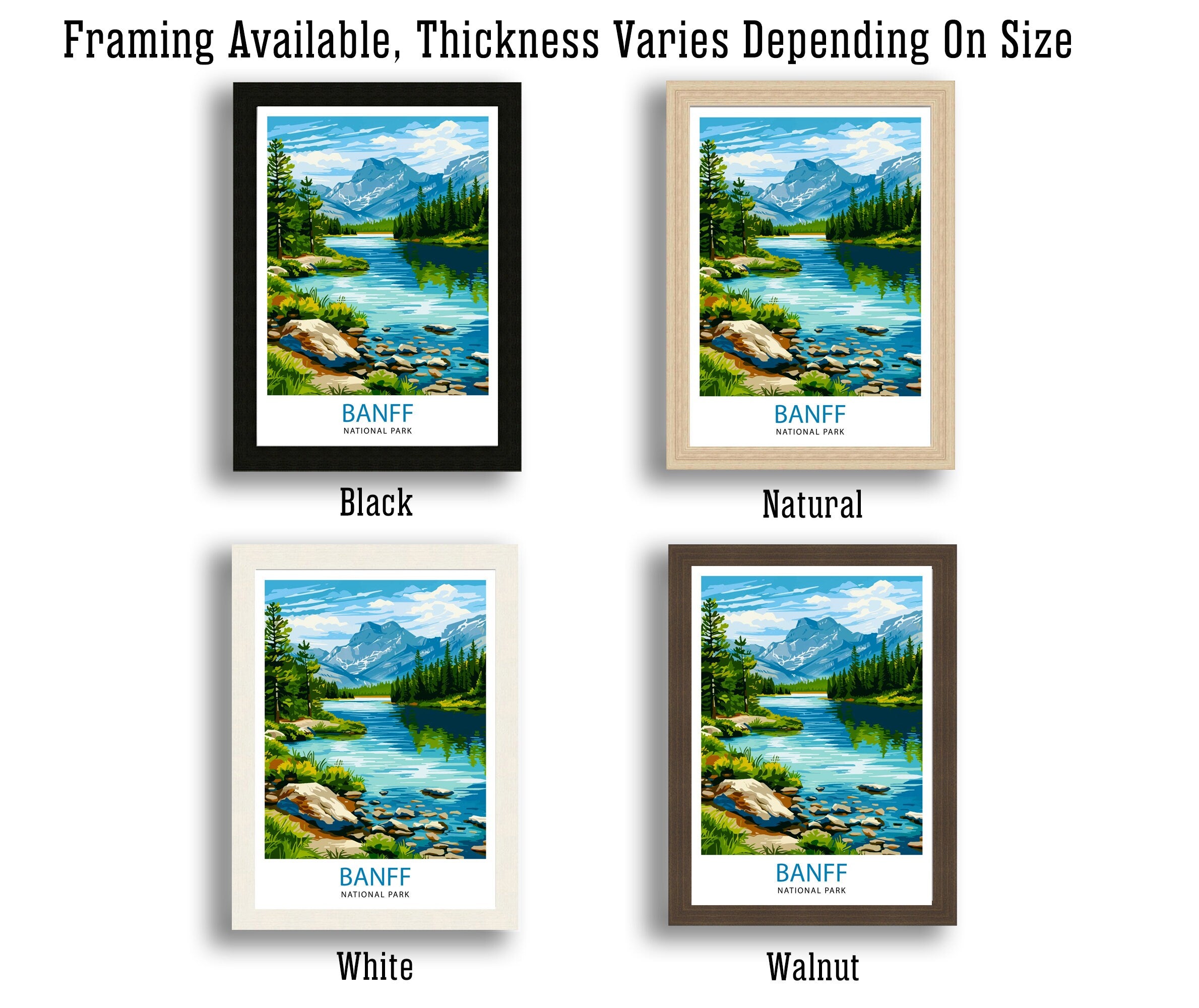 Banff National Park Travel Print Banff Wall Decor Banff Home Decor Banff Canada Illustration Travel Poster Gift For Banff Canada Home Decor