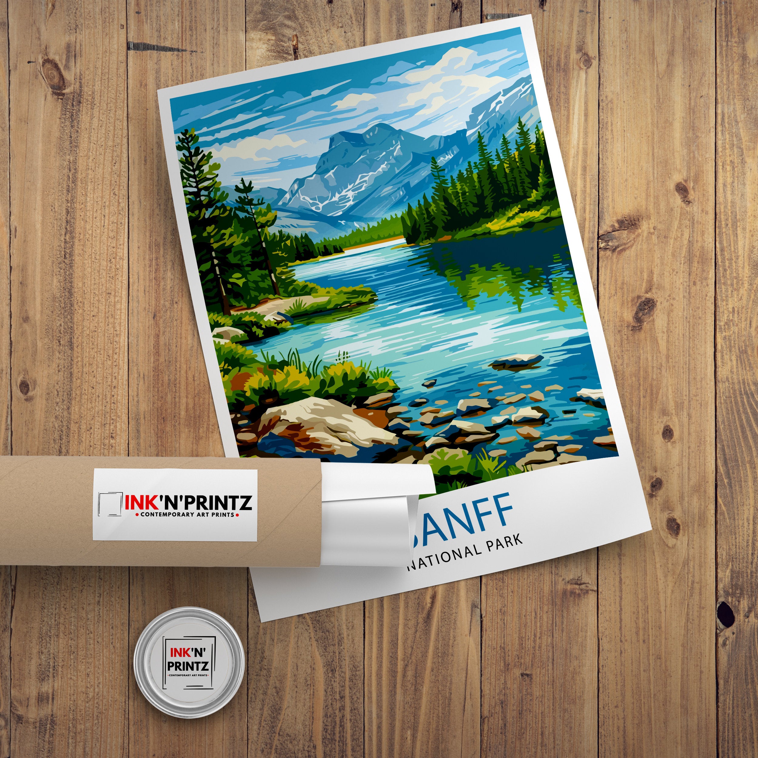 Banff National Park Travel Print Banff Wall Decor Banff Home Decor Banff Canada Illustration Travel Poster Gift For Banff Canada Home Decor
