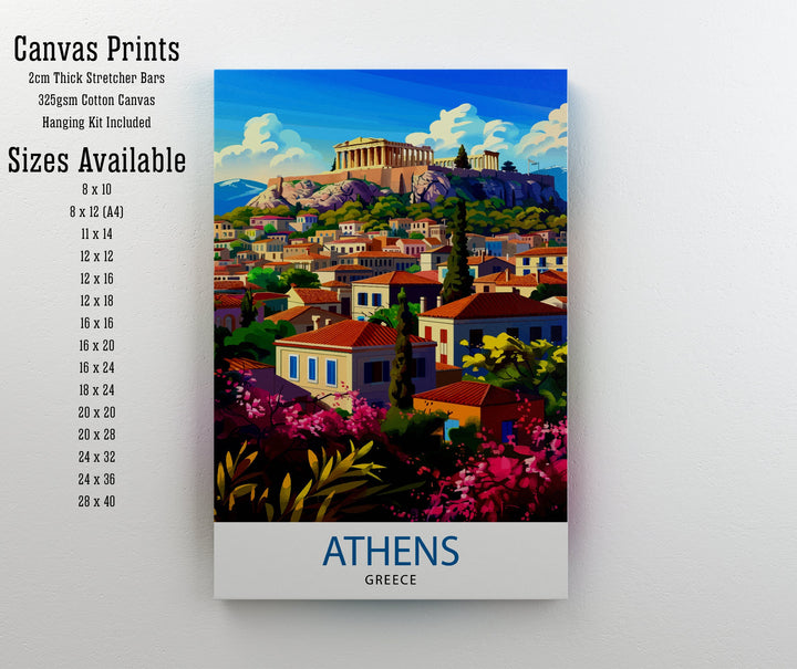 Athens Greece Travel Print Athens Wall Decor Athens Poster Greece Travel Prints Athens Art Print Athens Illustration Athens Wall Art Greece