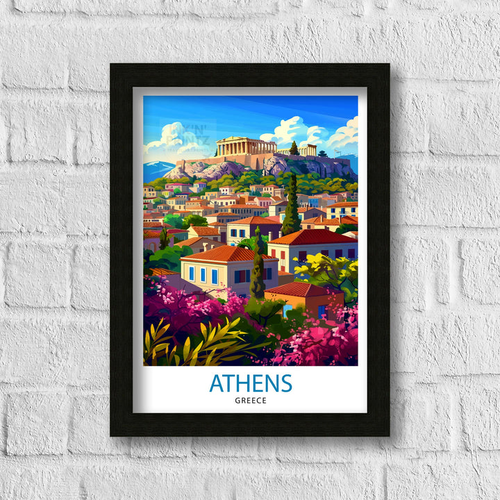 Athens Greece Travel Print Athens Wall Decor Athens Poster Greece Travel Prints Athens Art Print Athens Illustration Athens Wall Art Greece