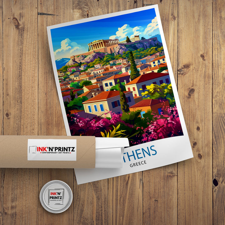 Athens Greece Travel Print Athens Wall Decor Athens Poster Greece Travel Prints Athens Art Print Athens Illustration Athens Wall Art Greece
