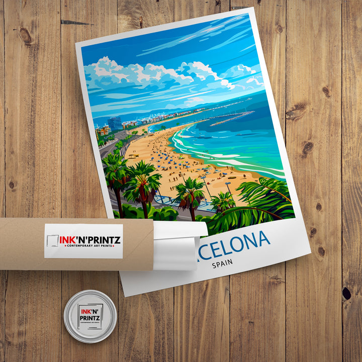 Barcelona Spain Travel Print Barcelona Wall Decor Barcelona Poster Spain Travel Prints Barcelona Art Print Barcelona