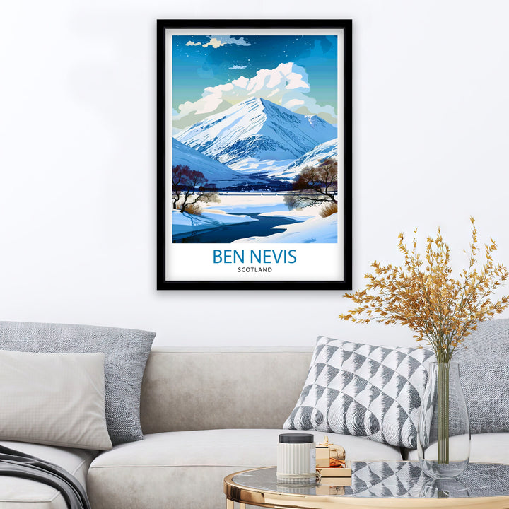 Ben Nevis Print Scottish Mountain Decor Fort William Scotland Wall Art Ben Nevis Summit Poster Scottish Highlands Landscape Artwork Hiking