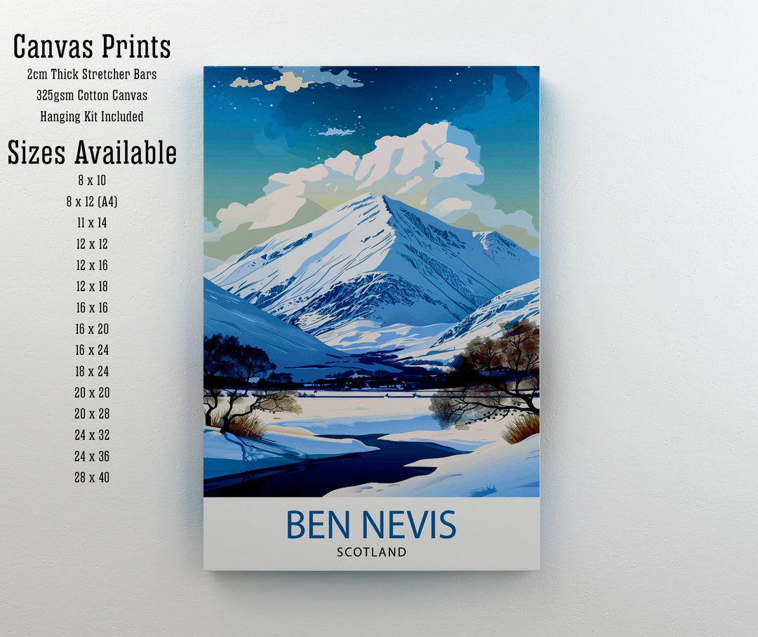 Ben Nevis Print Scottish Mountain Decor Fort William Scotland Wall Art Ben Nevis Summit Poster Scottish Highlands Landscape Artwork Hiking