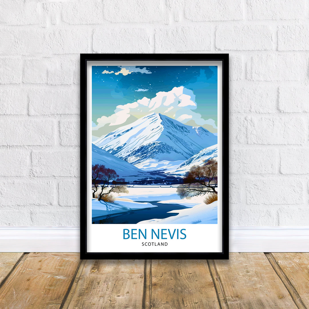 Ben Nevis Print Scottish Mountain Decor Fort William Scotland Wall Art Ben Nevis Summit Poster Scottish Highlands Landscape Artwork Hiking