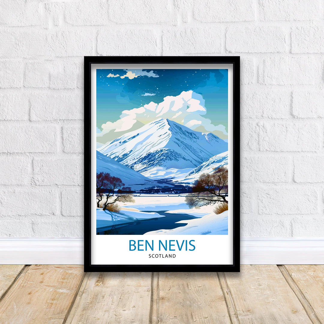 Ben Nevis Print Scottish Mountain Decor Fort William Scotland Wall Art Ben Nevis Summit Poster Scottish Highlands Landscape Artwork Hiking