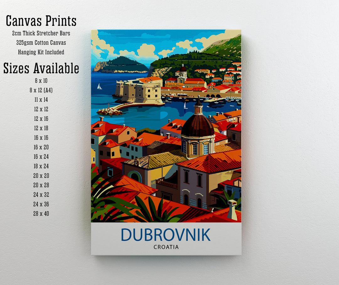 Dubrovnik Croatia Travel Poster Dubrovnik