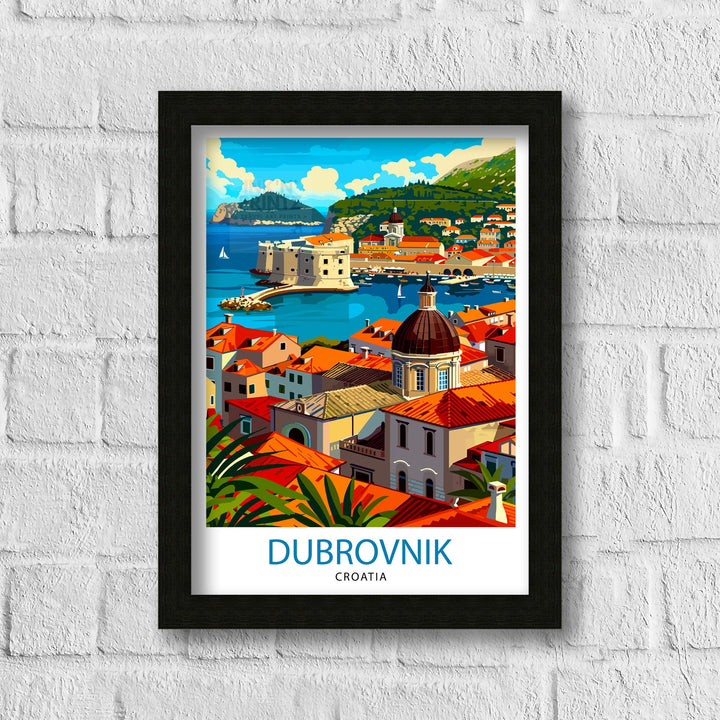 Dubrovnik Croatia Travel Poster Dubrovnik