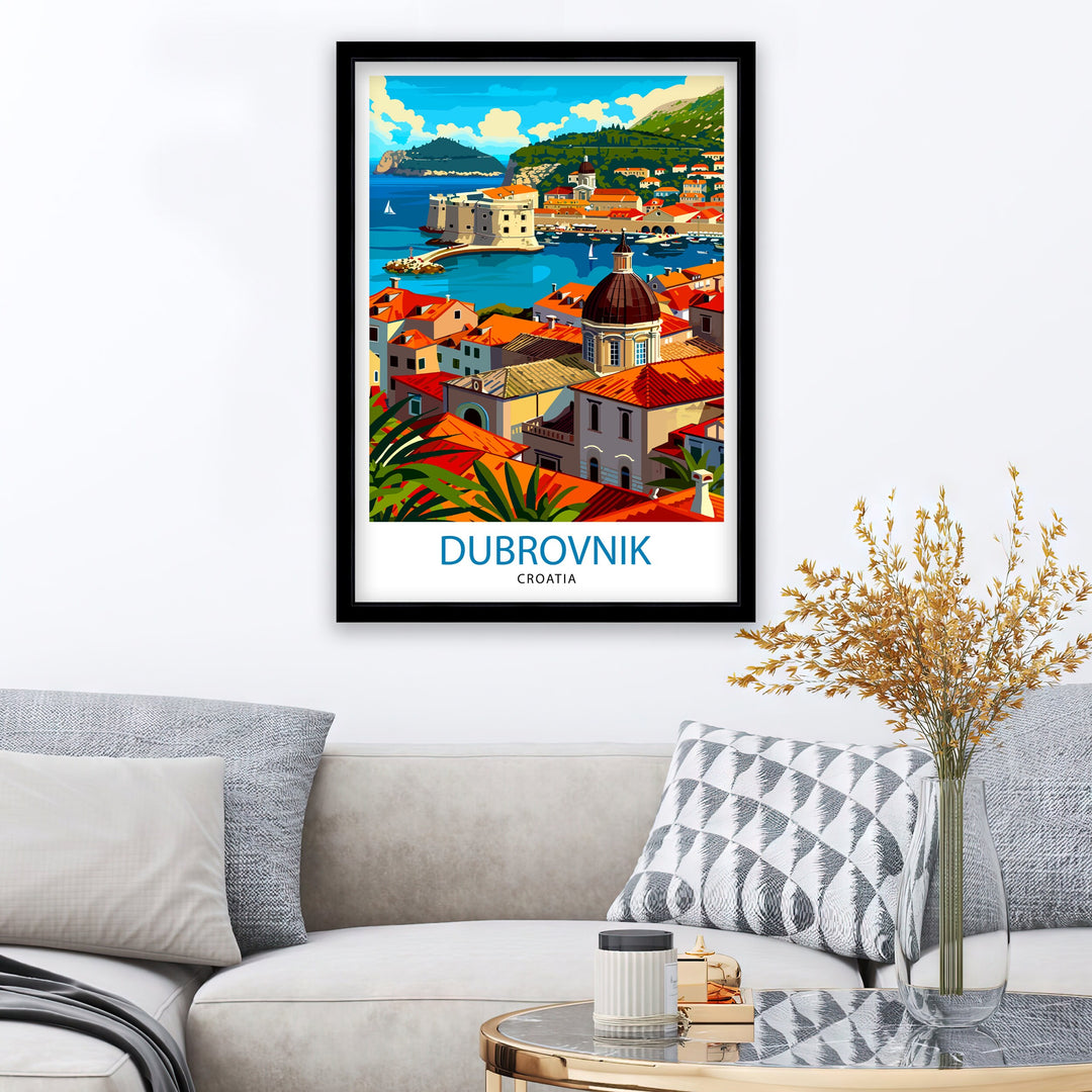 Dubrovnik Croatia Travel Poster Dubrovnik