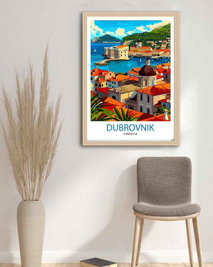 Dubrovnik Croatia Travel Poster Dubrovnik