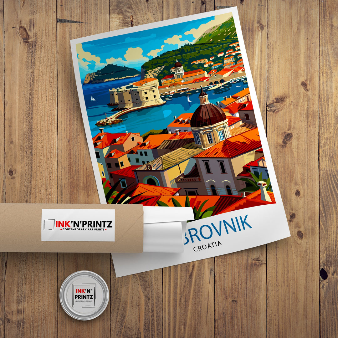 Dubrovnik Croatia Travel Poster Dubrovnik