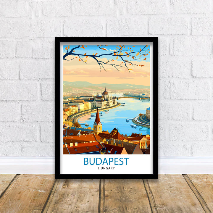 Budapest Hungary Travel Poster Budapest Wall Art Hungary Illustration Budapest Poster Hungary Travel Decor Budapest Home Decor Travel Poster