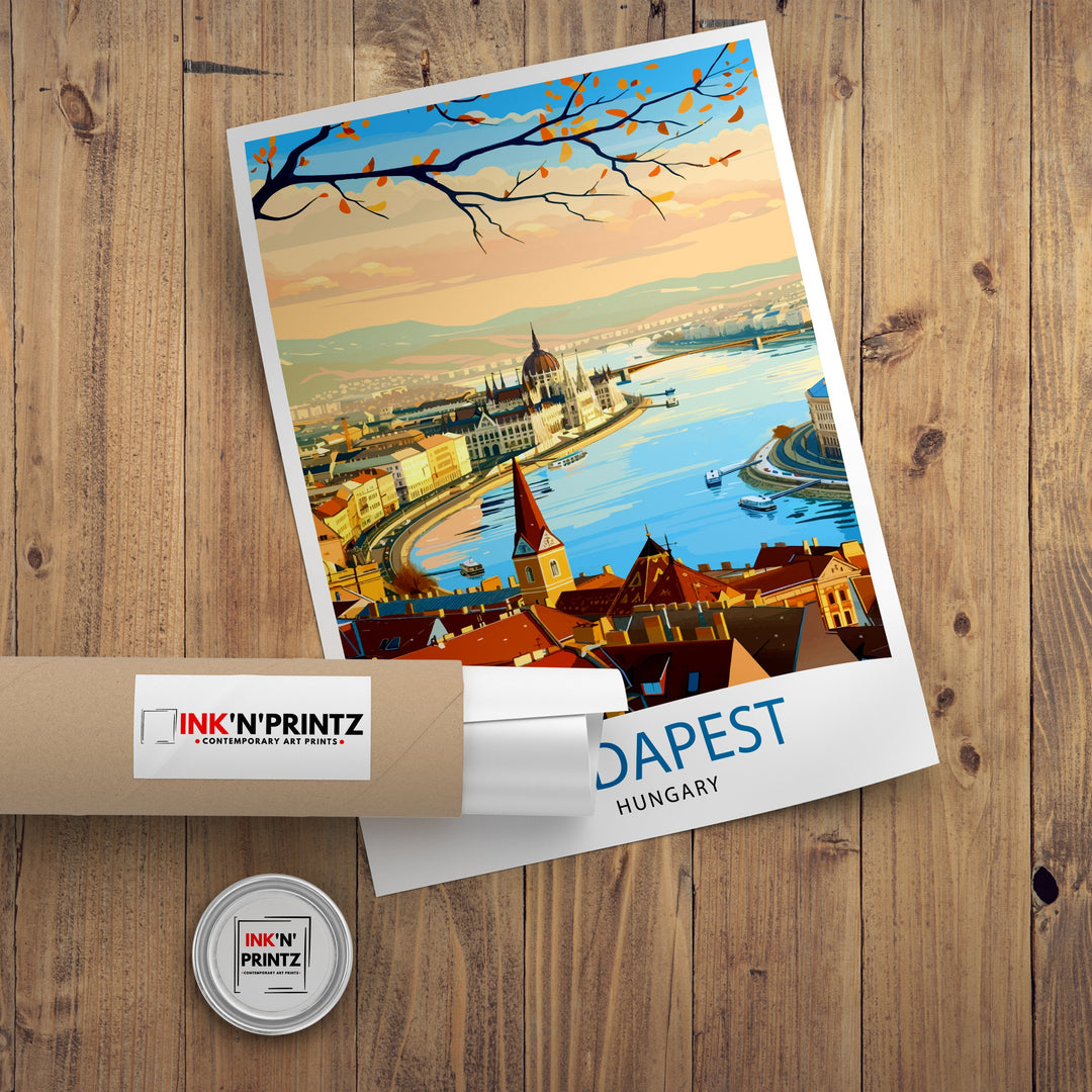 Budapest Hungary Travel Poster Budapest Wall Art Hungary Illustration Budapest Poster Hungary Travel Decor Budapest Home Decor Travel Poster