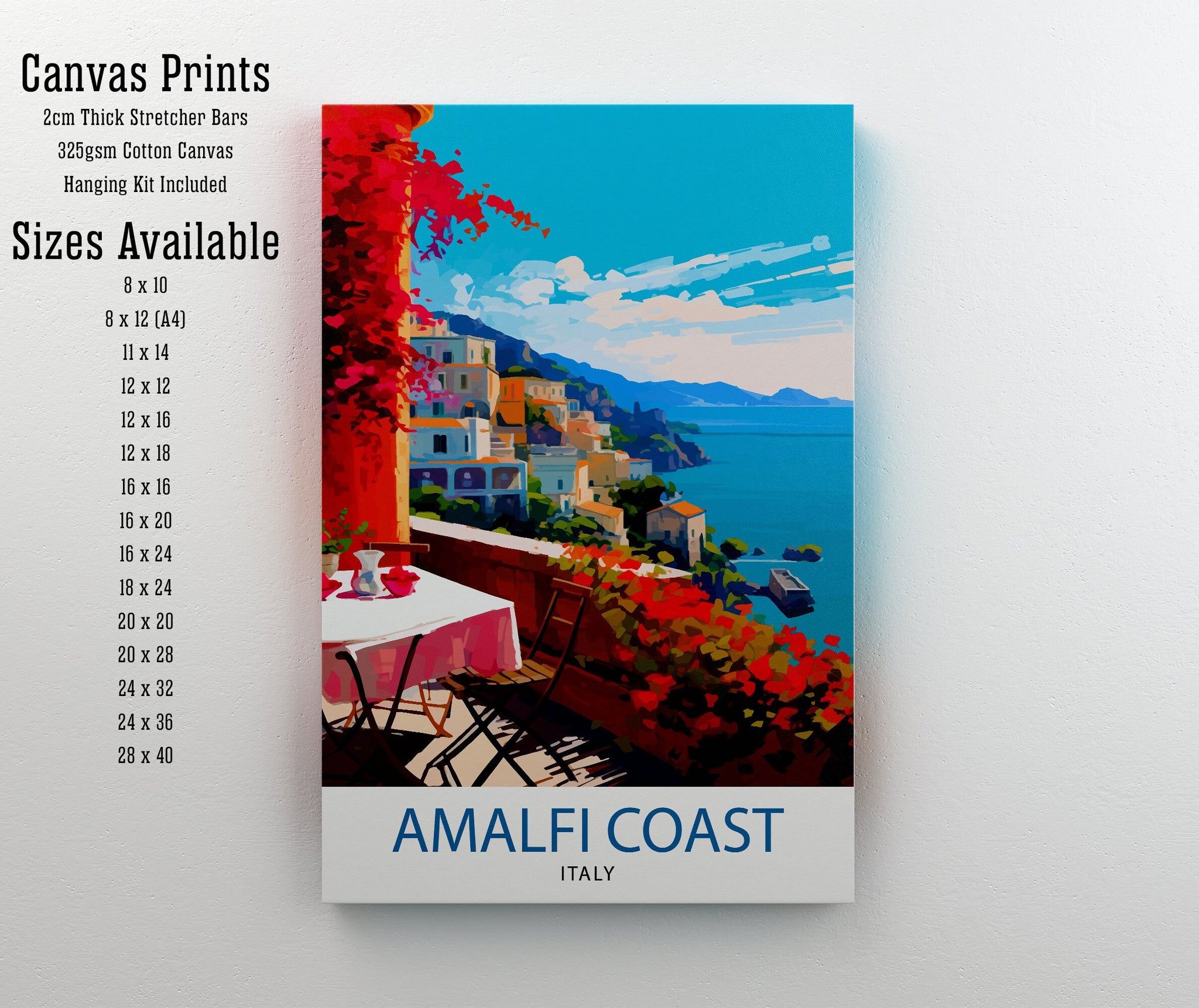 Amalfi Coast Italy Travel Print Amalfi Coast Wall Decor Amalfi Coast Poster Italy Travel Prints Amalfi Coast Art Print Amalfi Coast
