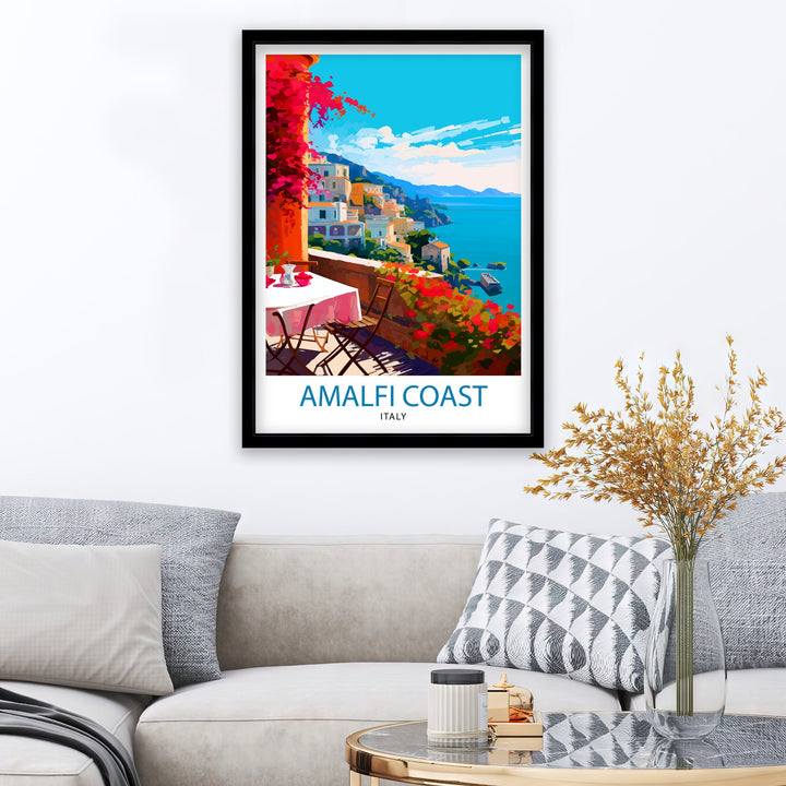 Amalfi Coast Italy Travel Poster Amalfi Coast