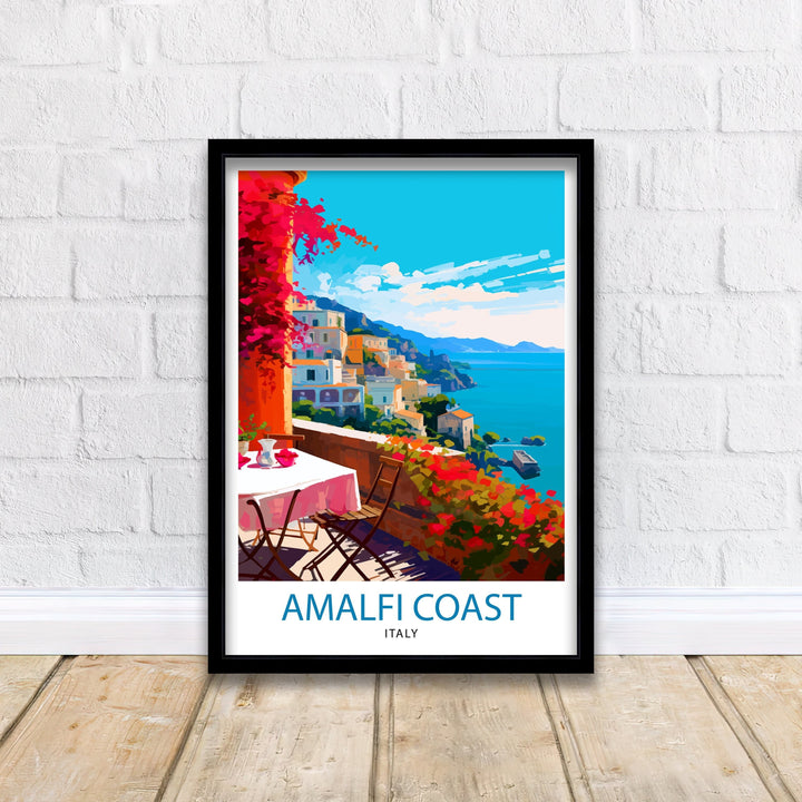 Amalfi Coast Italy Travel Poster Amalfi Coast