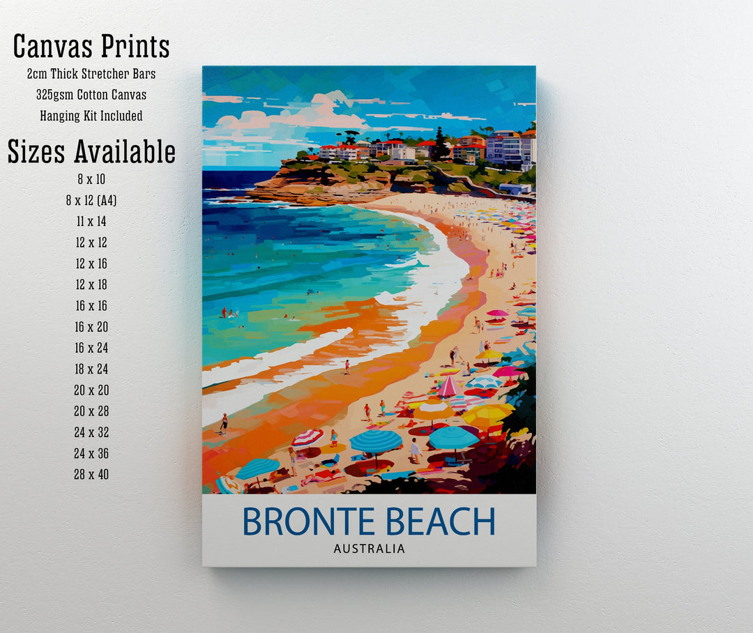 Bronte Beach Australia Travel Poster Coastal