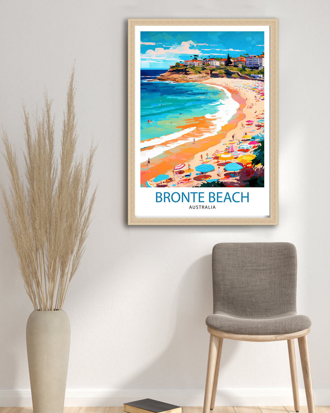 Bronte Beach Australia Travel Poster Coastal