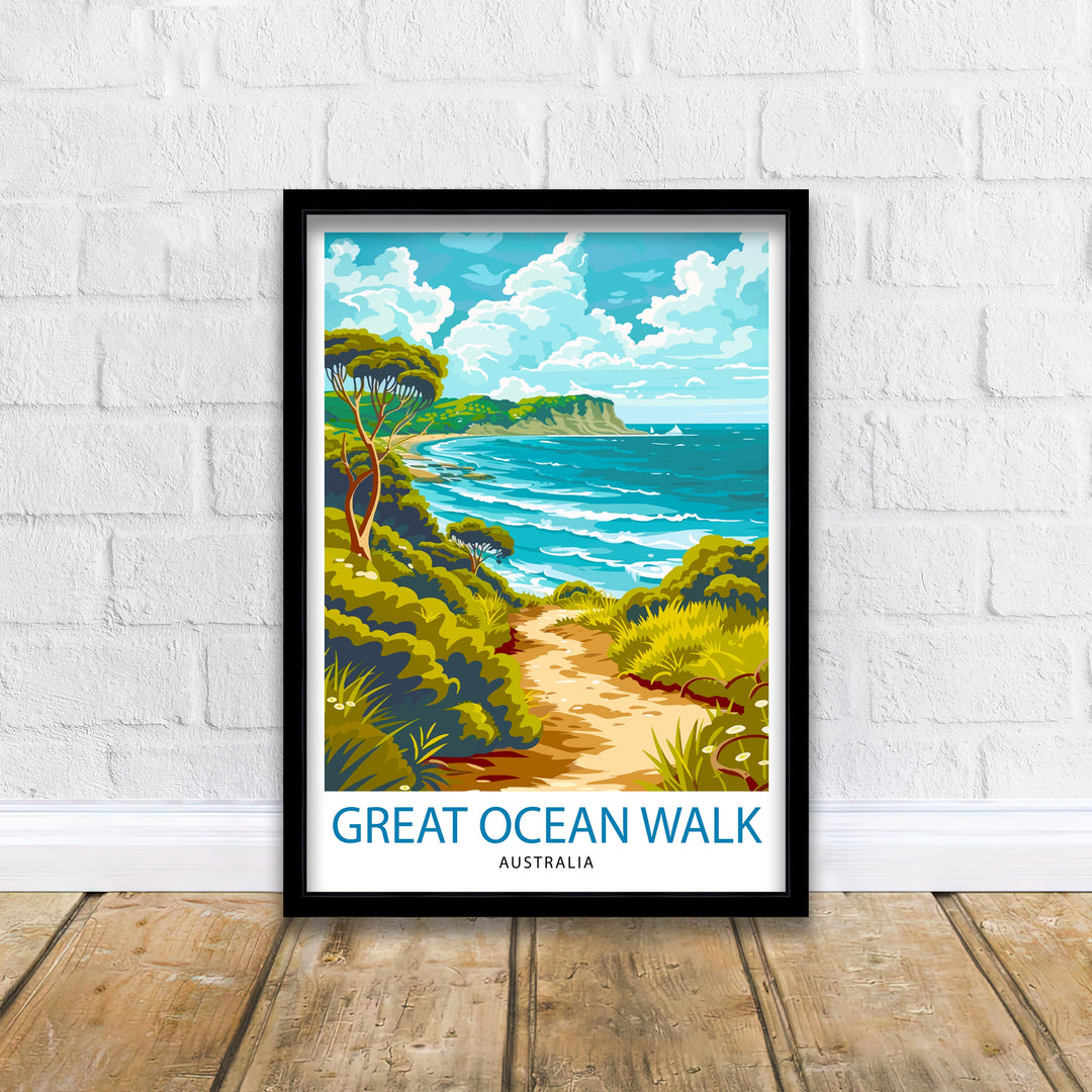 Bronte Beach Australia Travel Poster Coastal