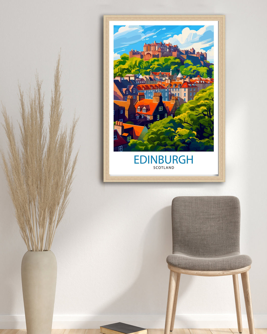 Edinburgh Scotland Travel Poster Edinburgh Wall Art Edinburgh Home Decor Scotland Illustration