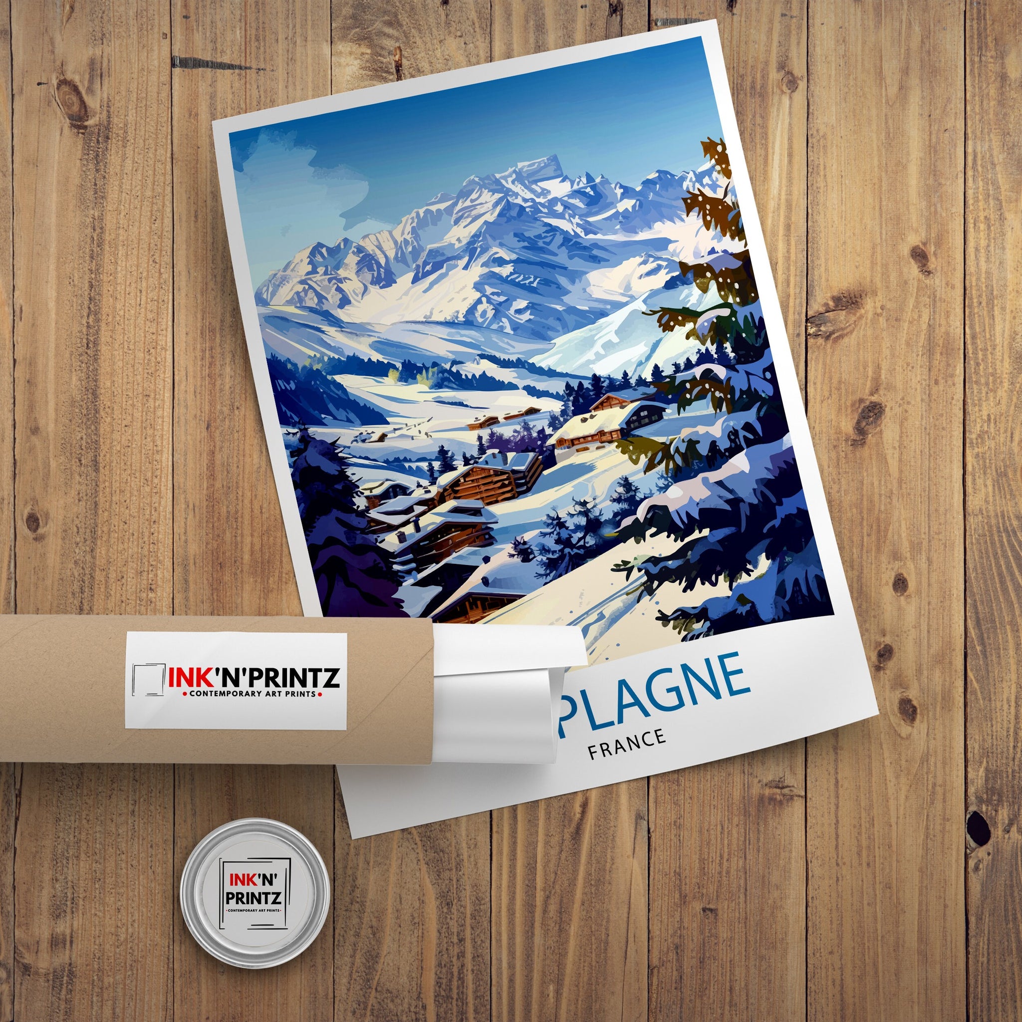 La Plagne France Travel Print Wall Decor La Plagne Wall Decor, La Plagne Home Living Decor La Plagne Illustration Travel Poster Gift For