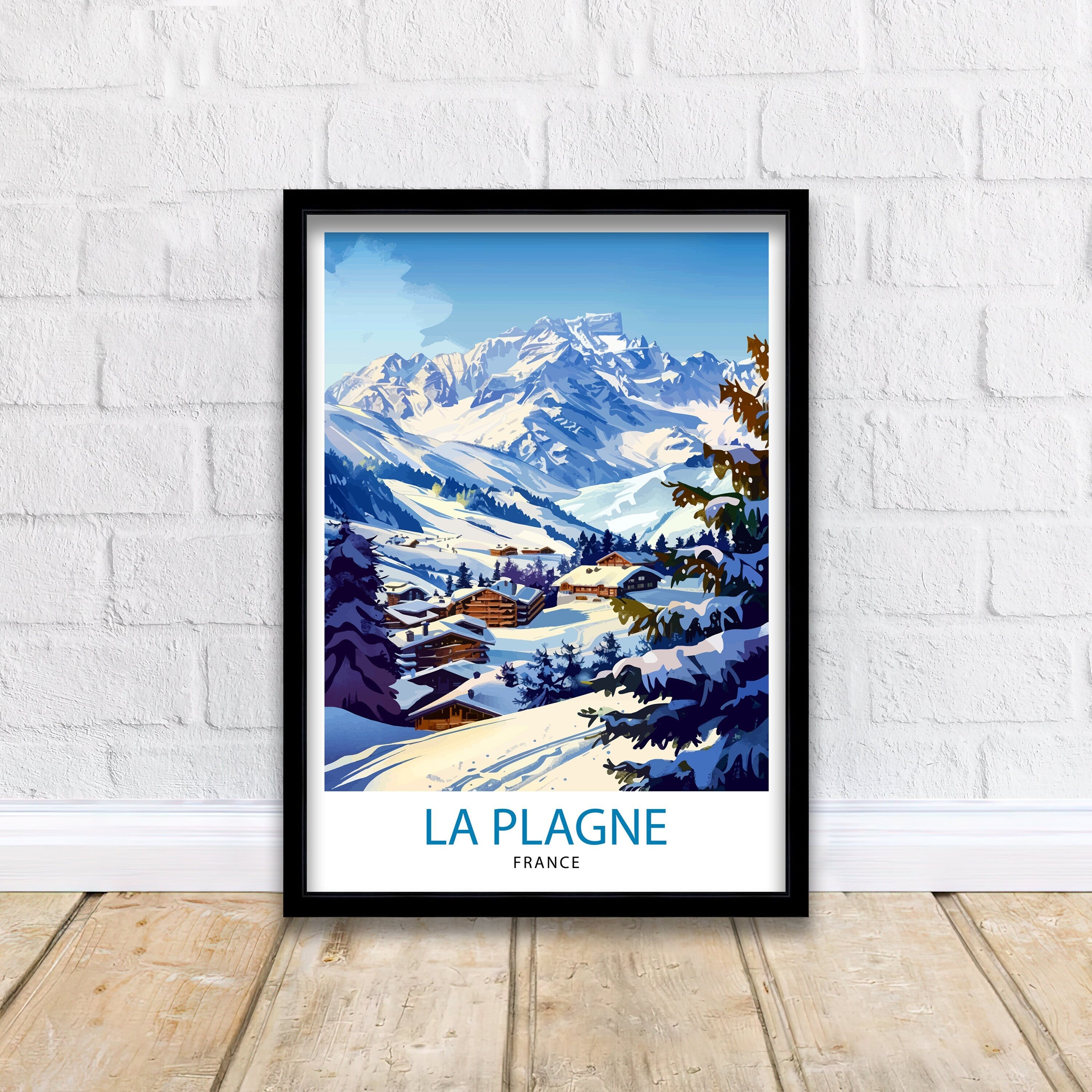 La Plagne France Travel Print Wall Decor La Plagne Wall Decor, La Plagne Home Living Decor La Plagne Illustration Travel Poster Gift For