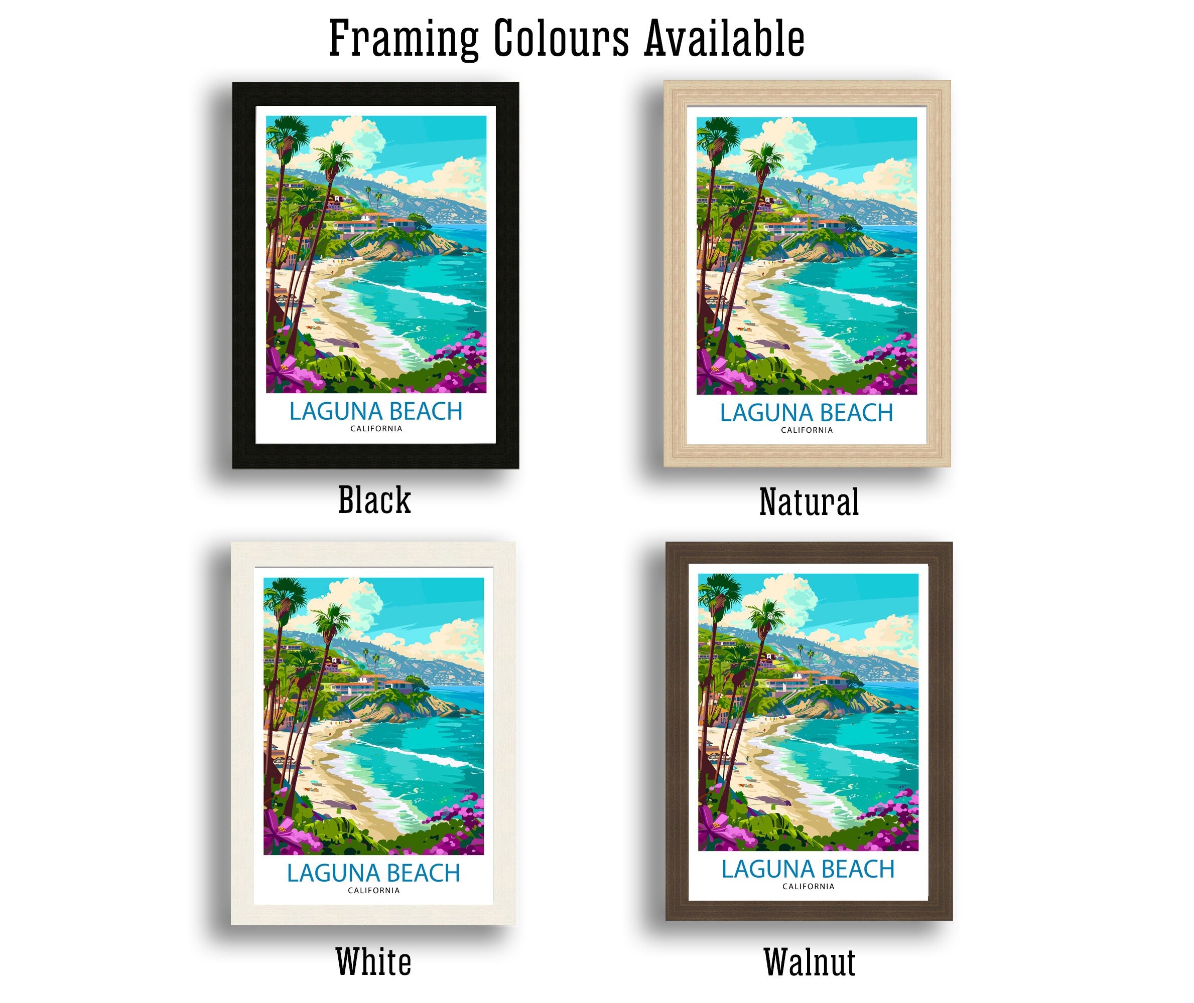 Laguna Beach California Travel Print| Wall Decor Laguna Beach Wall Decor Laguna Beach Home Living Decor Laguna Beach Illustration Travel