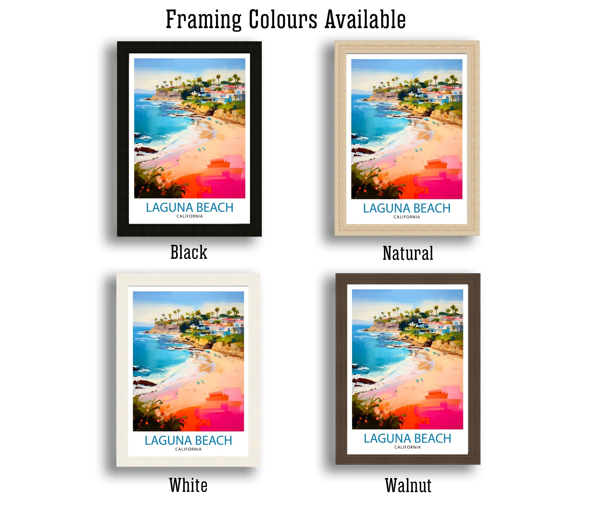 Laguna Beach California Travel Print| Wall Decor Laguna Beach Wall Decor Laguna Beach Home Living Decor Laguna Beach Illustration Travel
