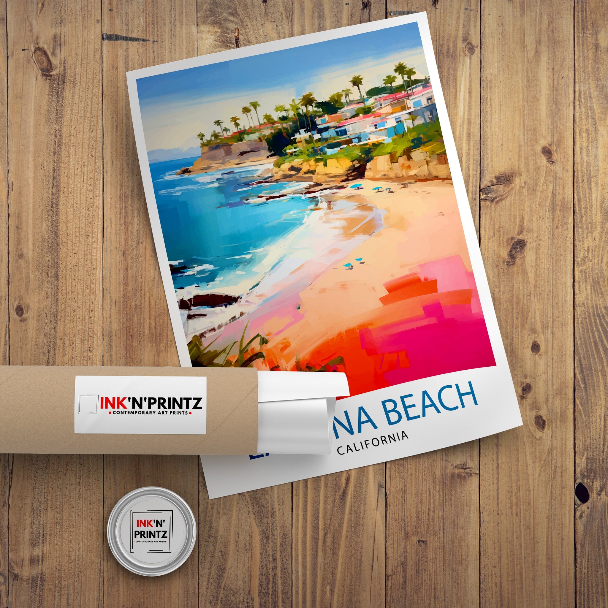 Laguna Beach California Travel Print| Wall Decor Laguna Beach Wall Decor Laguna Beach Home Living Decor Laguna Beach Illustration Travel