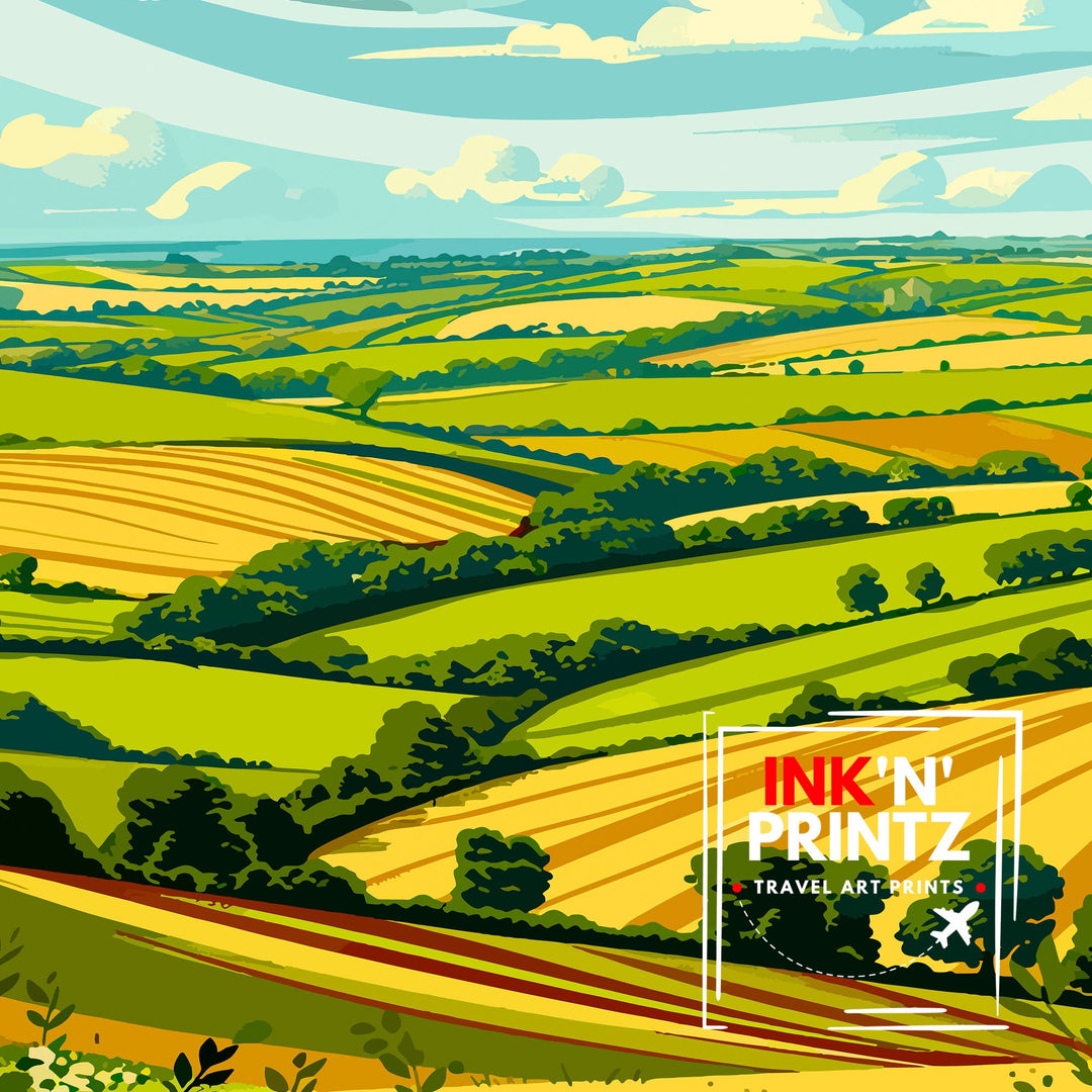 Lincolnshire Wolds Travel Poster