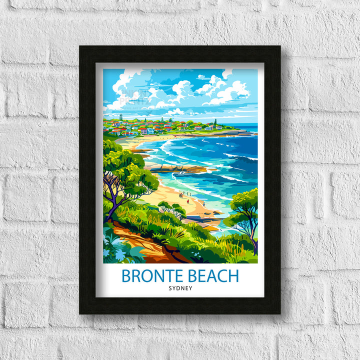 Bronte Beach Australia Travel Print Wall Decor Coastal Wall Decor Bronte Beach Poster Australian Beach Prints Beach Art Print Bronte