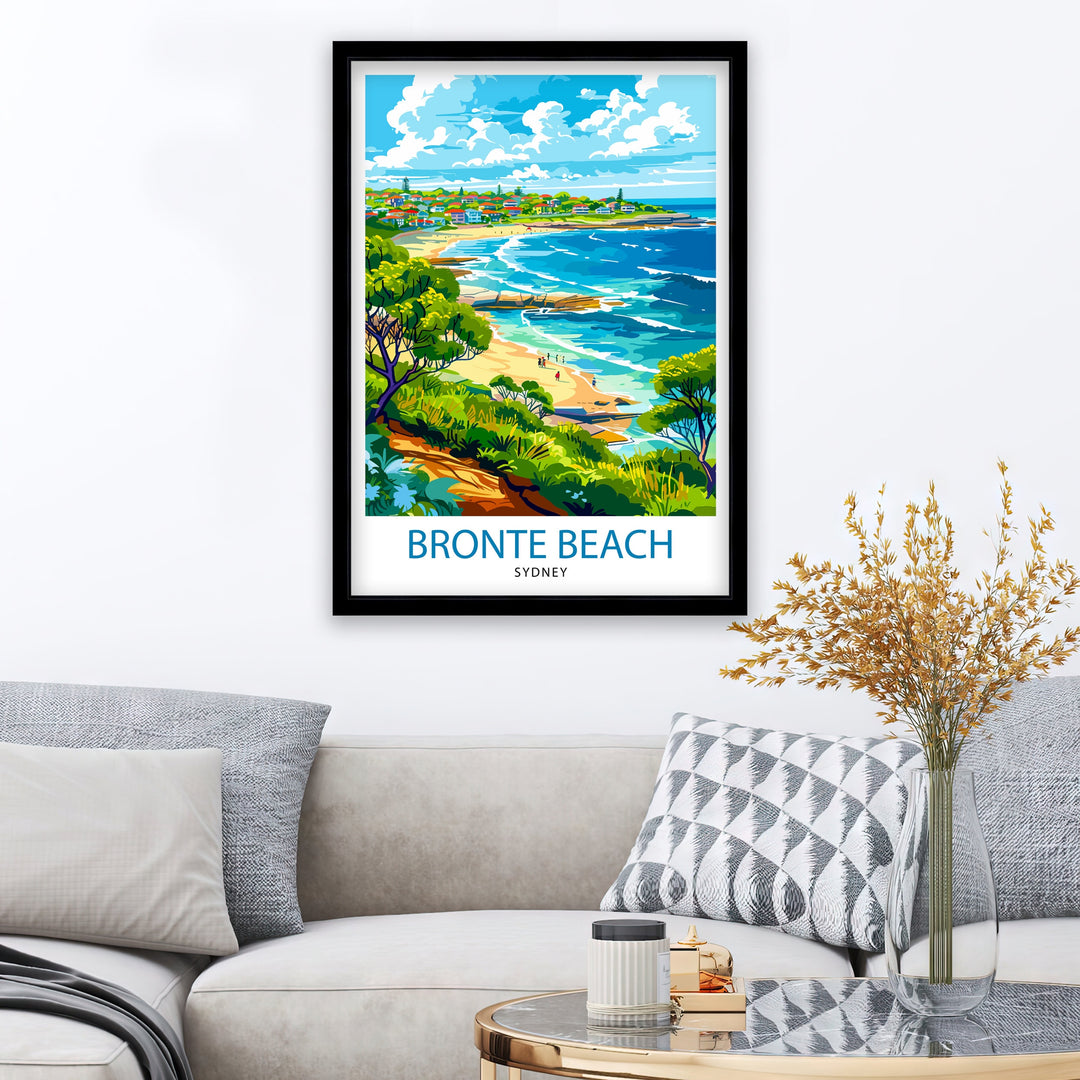 Bronte Beach Australia Travel Print Wall Decor Coastal Wall Decor Bronte Beach Poster Australian Beach Prints Beach Art Print Bronte