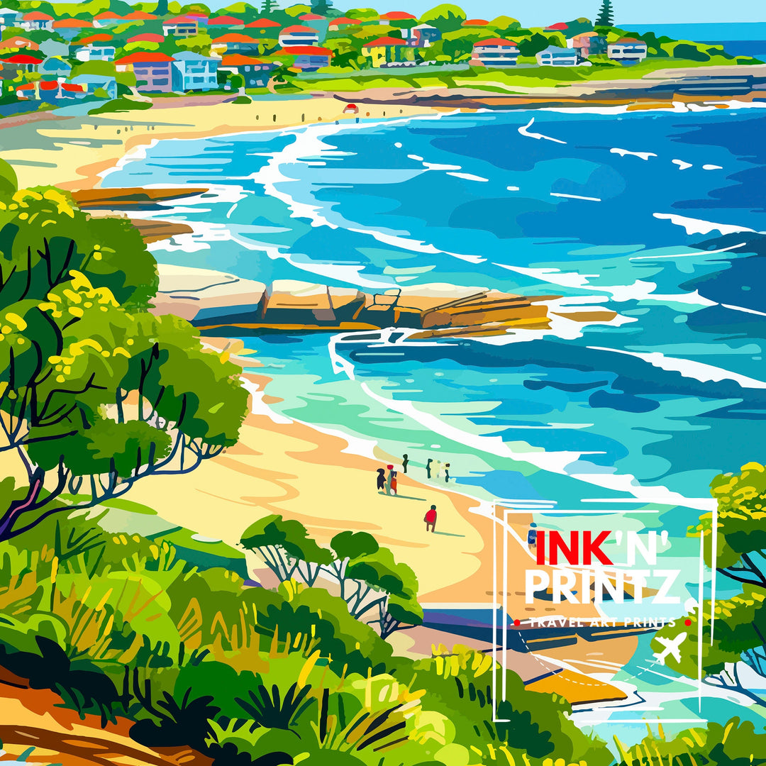 Bronte Beach Australia Travel Poster