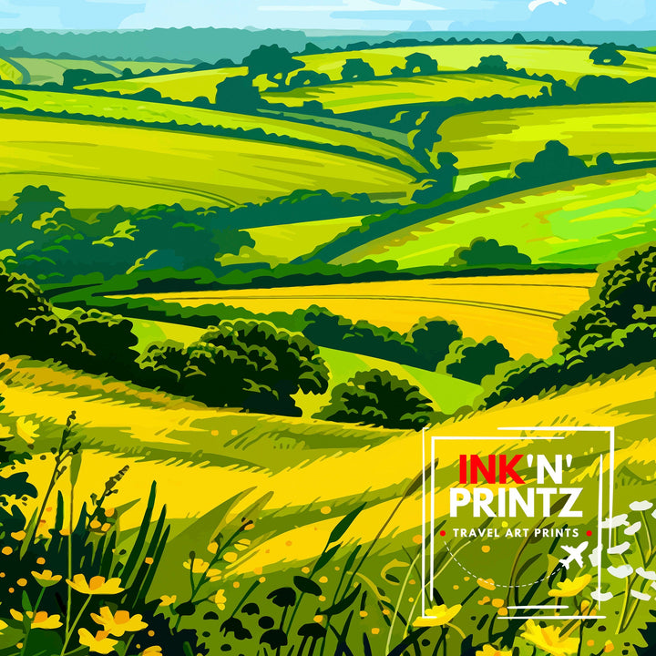 Lincolnshire Wolds Travel Poster