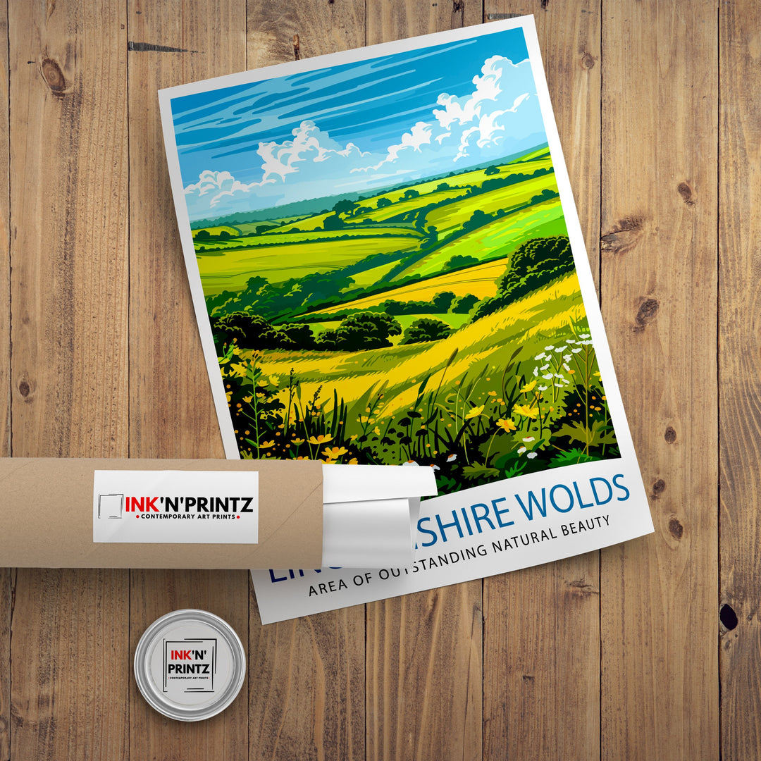 Lincolnshire Wolds Travel Poster