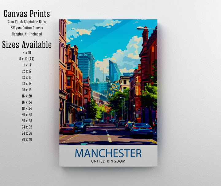 Manchester Travel Print Wall Decor Manchester Wall Art Manchester Cityscape Travel Poster Home Decor Gift for Travelers