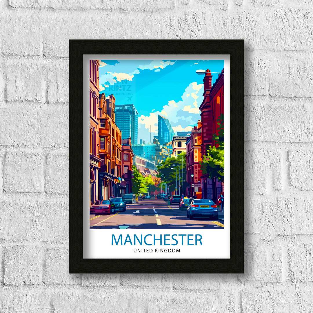 Manchester Travel Print Wall Decor Manchester Wall Art Manchester Cityscape Travel Poster Home Decor Gift for Travelers