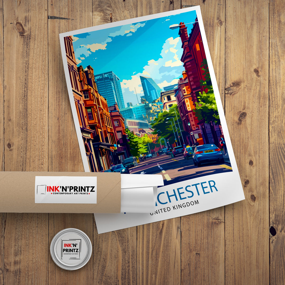 Manchester Travel Print Wall Decor Manchester Wall Art Manchester Cityscape Travel Poster Home Decor Gift for Travelers