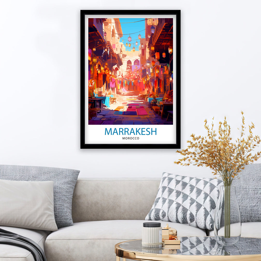 Marrakesh Travel Print Wall Decor Marrakesh Poster Morocco Print Morocco | Marrakesh Travel Poster Marrakesh Wall Art Morocco Poster